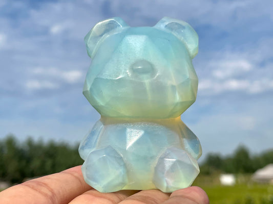 2.7''+ Opalite quartz,quartz crystal,hand carved,Crystal Bear,Bear skull,Home Decoration Crystal Gifts 1pc