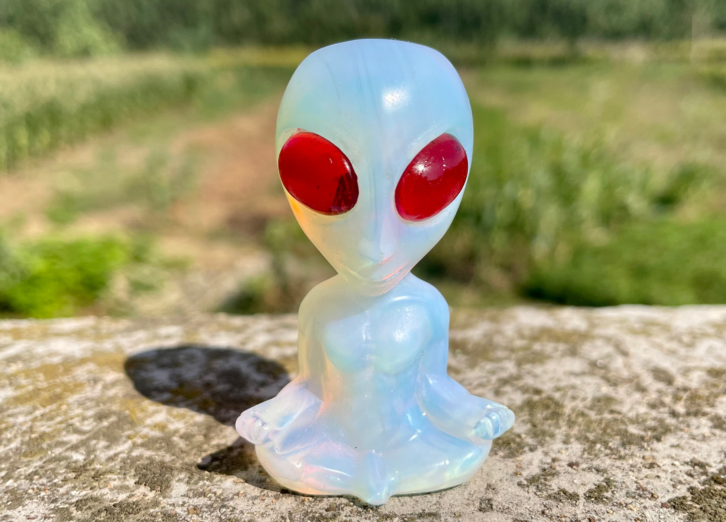 2.3''+ Opalite quartz,quartz crystal,hand carved,Crystal Alien,Alien skull,Crystal Gifts,crystal healing,home decoration