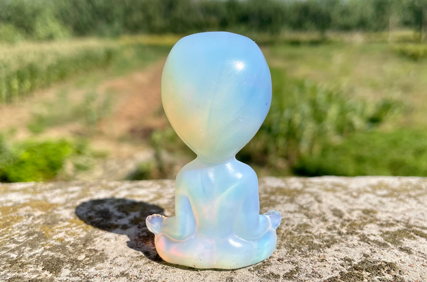 2.3''+ Opalite quartz,quartz crystal,hand carved,Crystal Alien,Alien skull,Crystal Gifts,crystal healing,home decoration