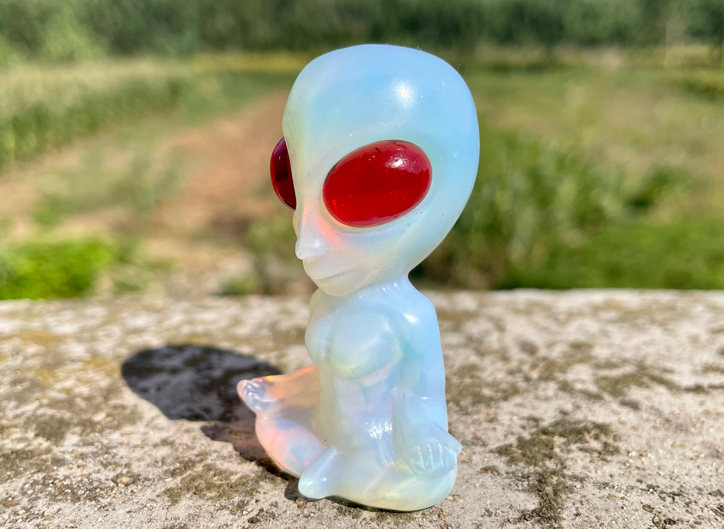 2.3''+ Opalite quartz,quartz crystal,hand carved,Crystal Alien,Alien skull,Crystal Gifts,crystal healing,home decoration