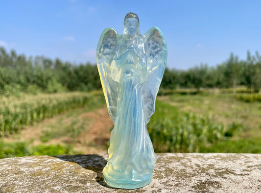 4.4'' opalite quartz crystal angel,crystal angel,crystal healing,crystal gifts,home decoration