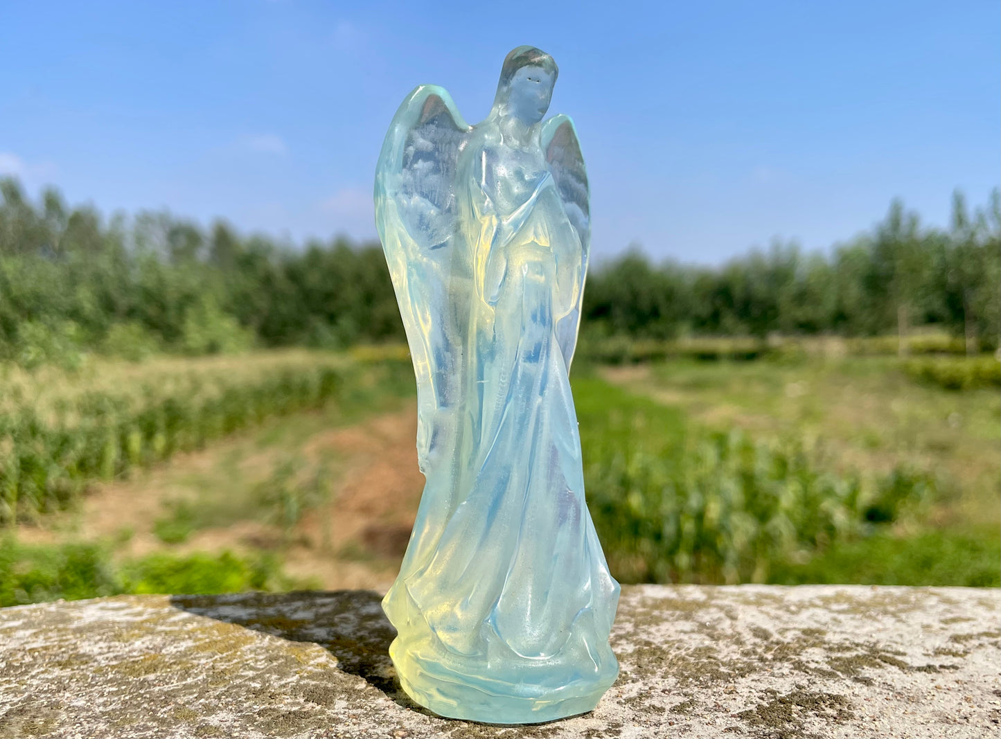 4.4'' opalite quartz crystal angel,crystal angel,crystal healing,crystal gifts,home decoration