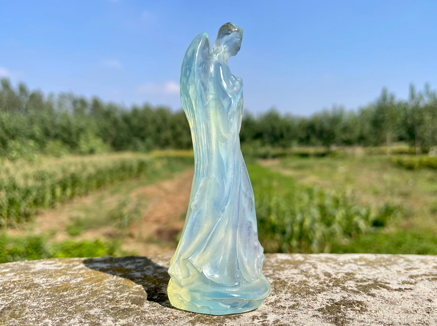 4.4'' opalite quartz crystal angel,crystal angel,crystal healing,crystal gifts,home decoration