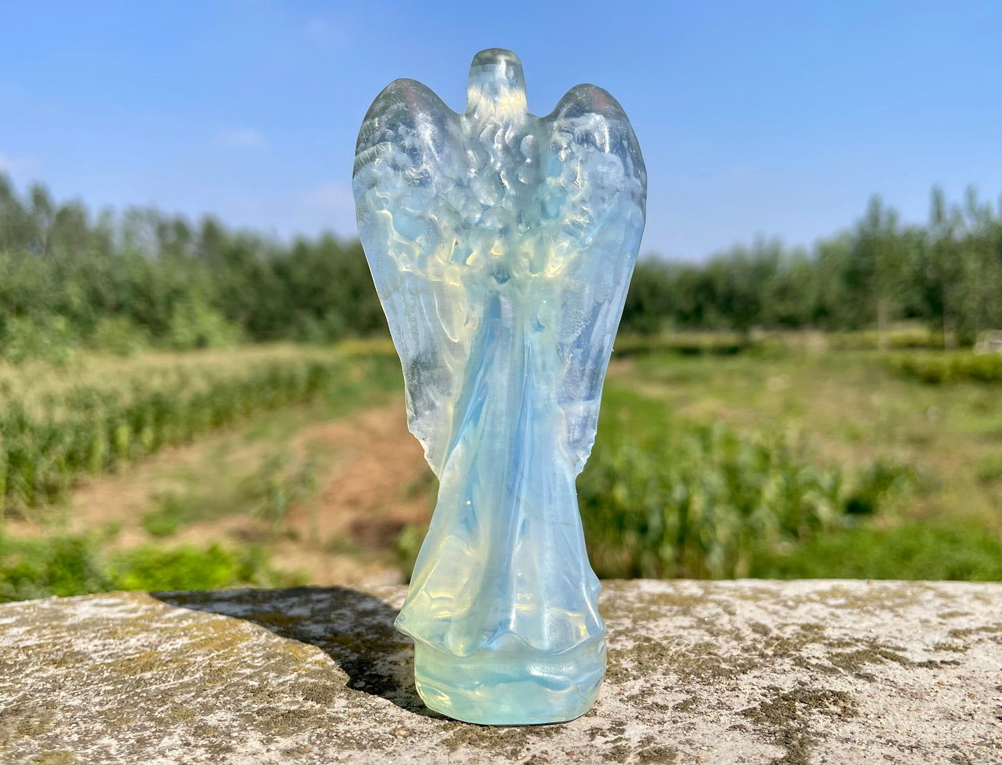 4.4'' opalite quartz crystal angel,crystal angel,crystal healing,crystal gifts,home decoration