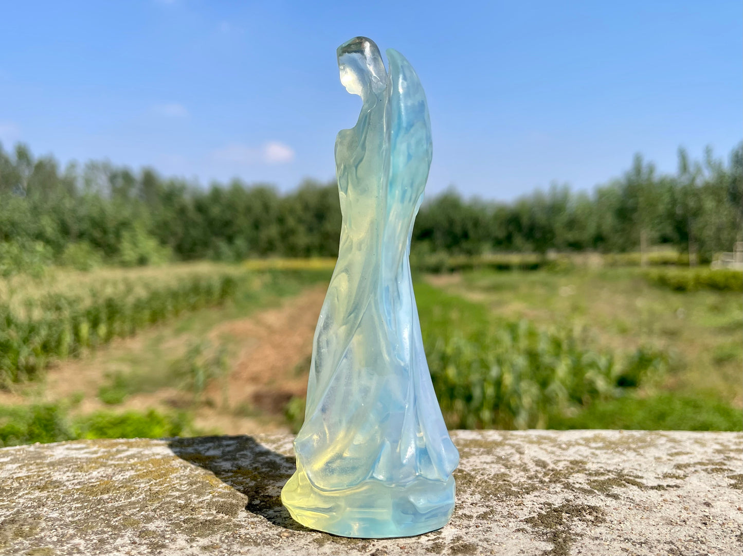 4.4'' opalite quartz crystal angel,crystal angel,crystal healing,crystal gifts,home decoration