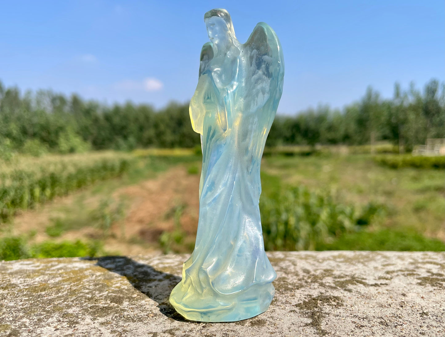 4.4'' opalite quartz crystal angel,crystal angel,crystal healing,crystal gifts,home decoration