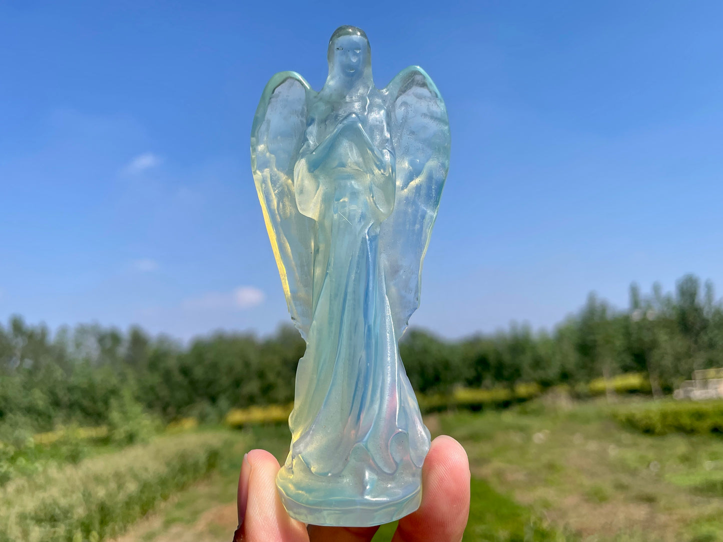 4.4'' opalite quartz crystal angel,crystal angel,crystal healing,crystal gifts,home decoration