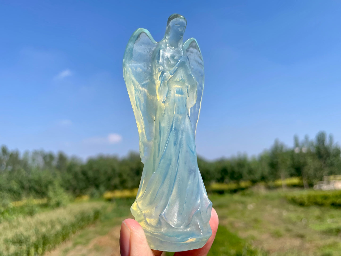 4.4'' opalite quartz crystal angel,crystal angel,crystal healing,crystal gifts,home decoration