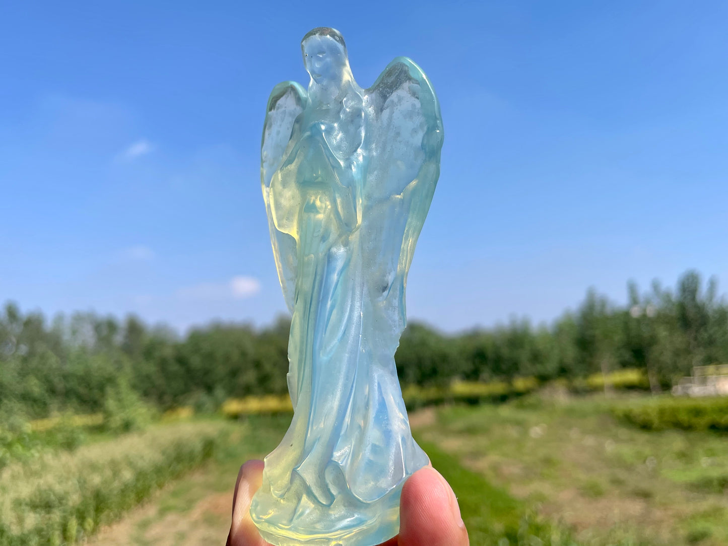 4.4'' opalite quartz crystal angel,crystal angel,crystal healing,crystal gifts,home decoration