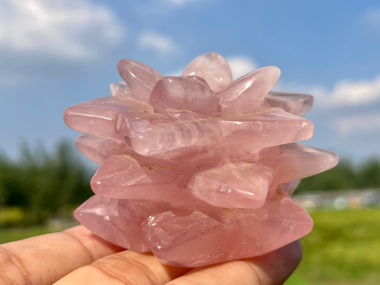 2" Natural Rose Quartz Succulents,Quartz crystal flower,Home Decoration,Crystal Carving,Mineral Specimens,Crystal Healing,Crystal Energy,Home Decoration