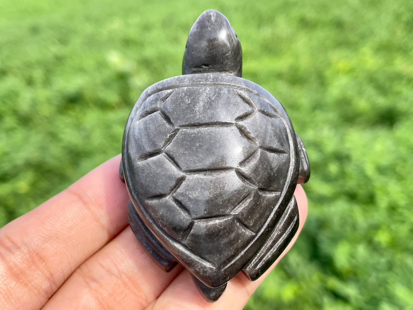 2.6''+ Natural Silver obsidian quartz,quartz crystal,hand carved,Crystal Tortoise skull,Crystal Gifts