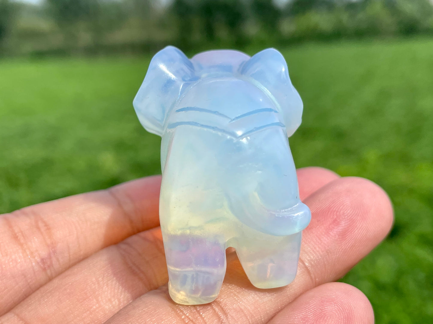 2.2''+ White Opalite quartz,quartz crystal,hand carved,Crystal Elephant,Elephant skull,Home Decoration Crystal Gifts